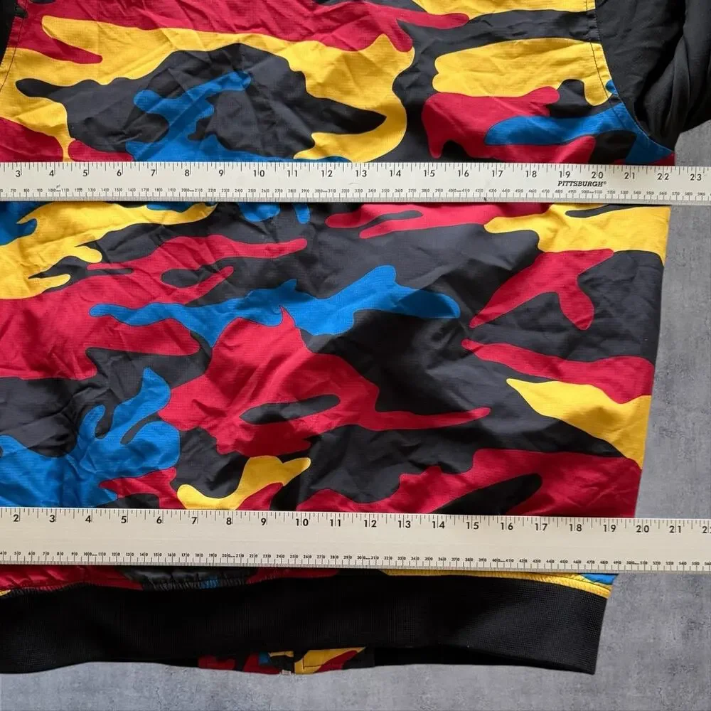 True Religion Camo Block Bomber Jacket Mens M Multicolor Primary Color Quilted